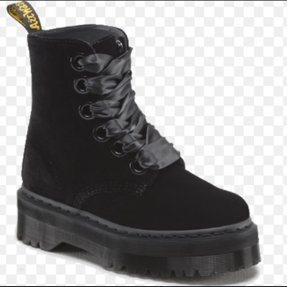 RARE Dr. Martens Molly Velvet Platform Combat Boot